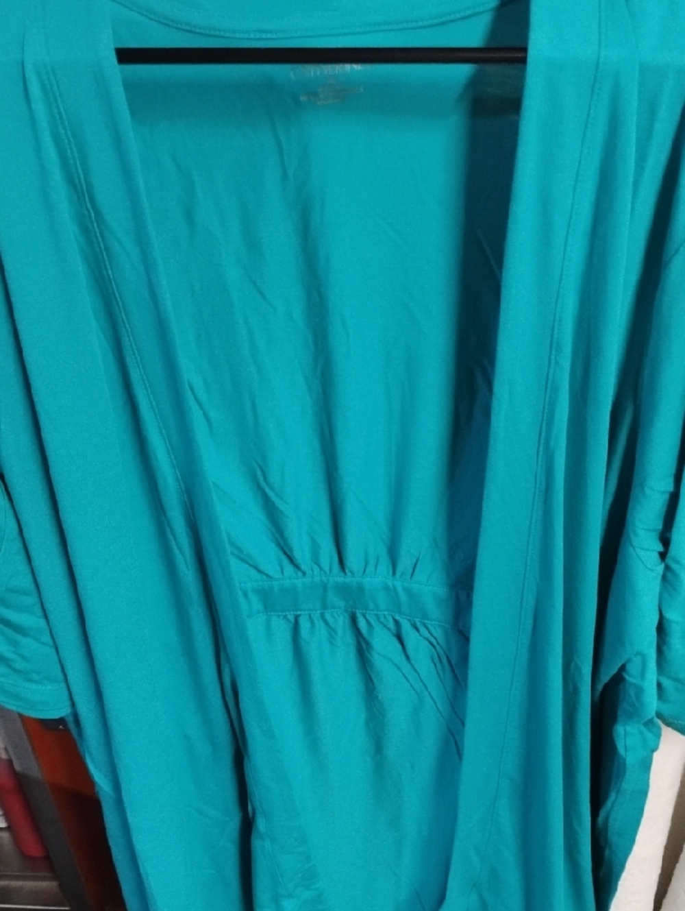 Catherines Teal Open-Front Women's Top